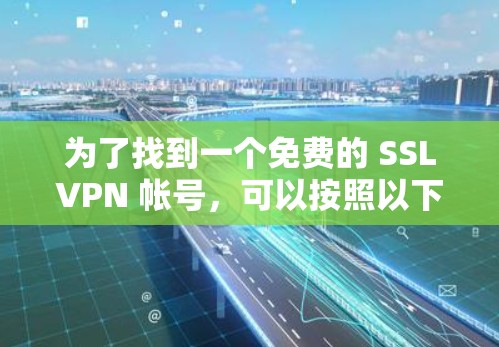 为了找到一个免费的 SSLVPN 帐号,可以按照以下步骤进行